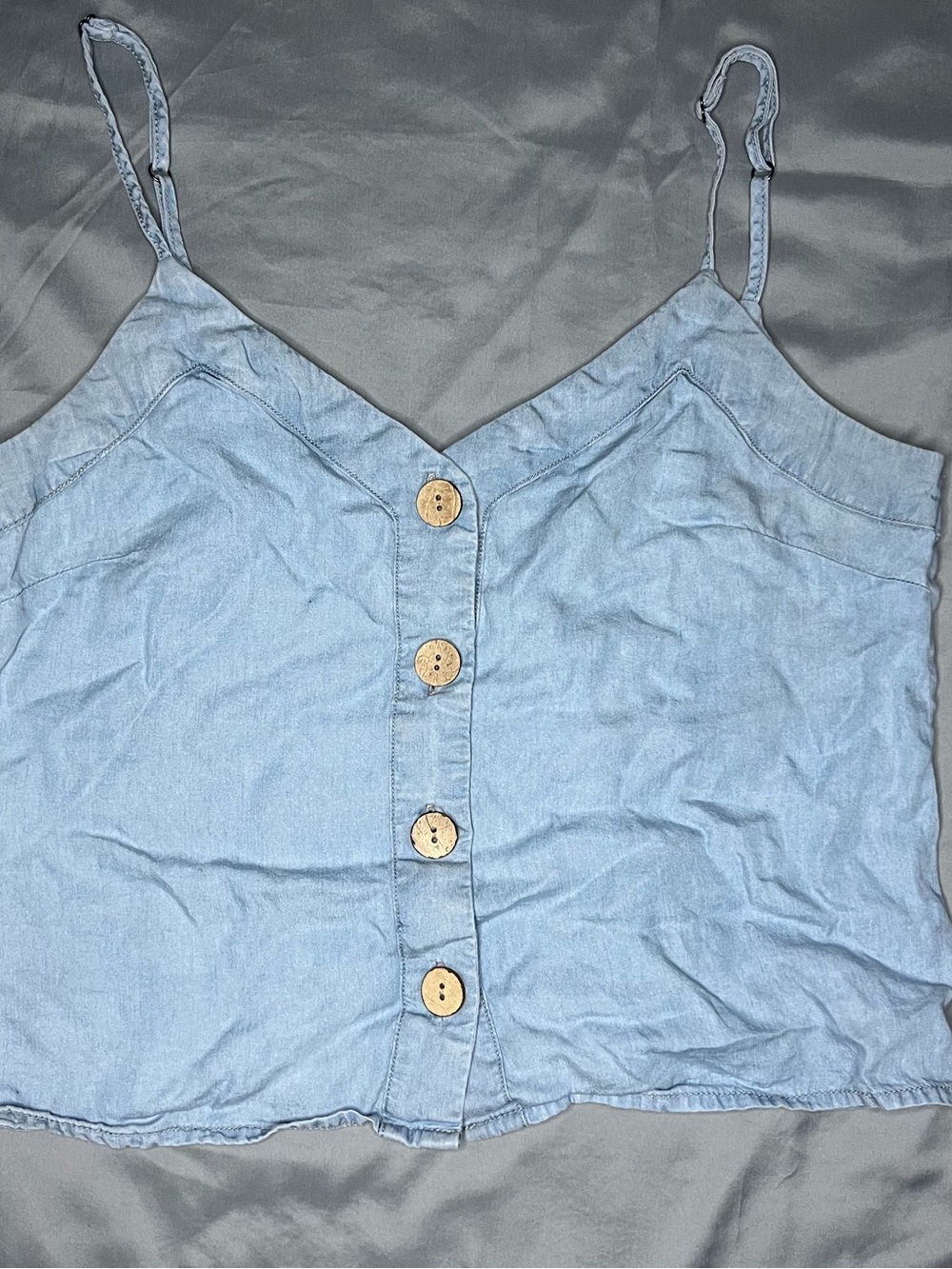 Light Blue Button-Front Women's Cami Top